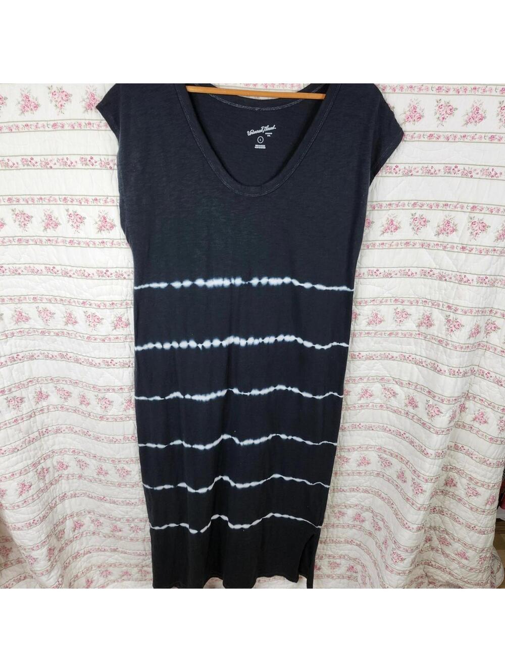 Universal Thread Black Tie Dye T Shirt Dress Womens L Casual Comfy